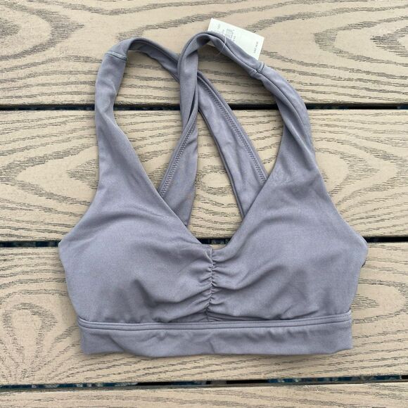 NWT aerie extra small charcoal grey real me medium support padded sports bra - Picture 1 of 5